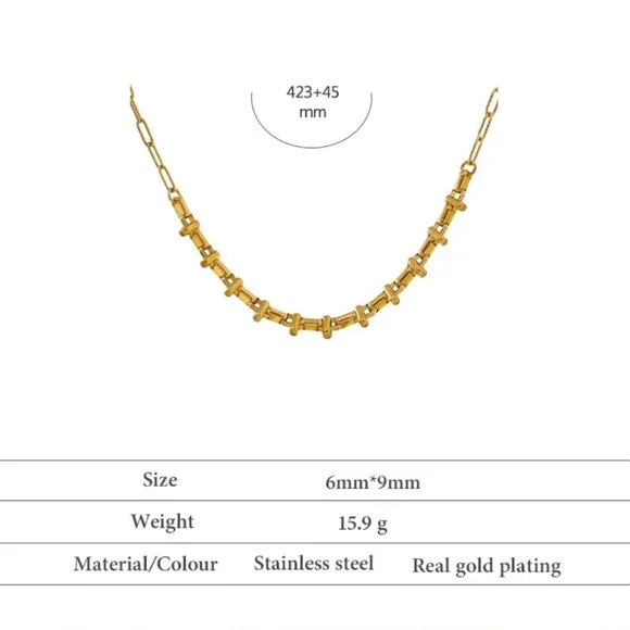 Sale!! Metal 18K Short Chain Choker Necklace - Picture 6 of 6